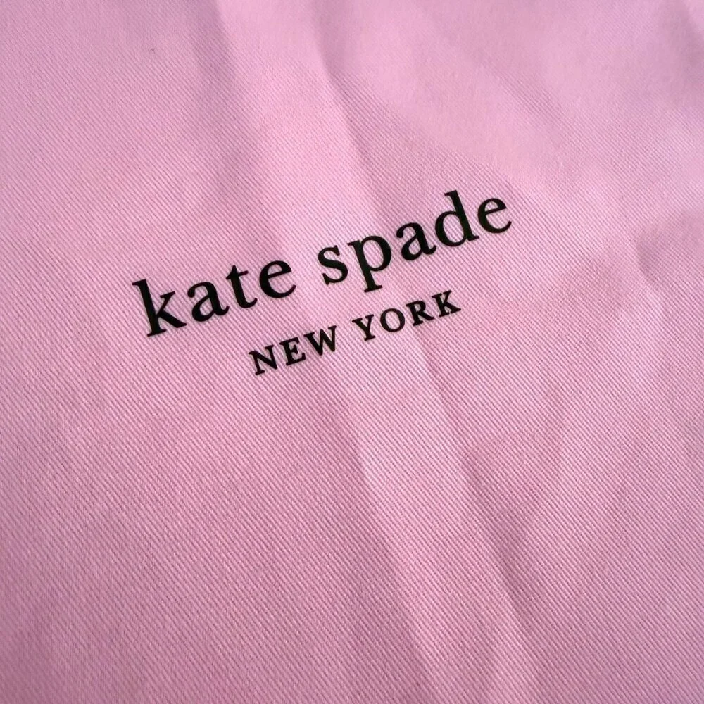 Kate Spade Pink Dust Bag Large Travel Storage Drawstring Preppy Green Logo